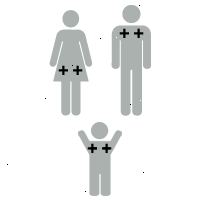 Illustration af rh faktor: baby er + + rf positiv