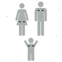 Illustration af rh faktor: baby er - rh negativ